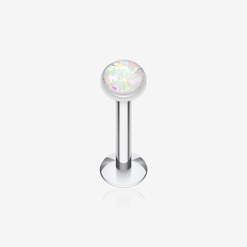 Opal Glitter Shower Dome Steel Labret-White